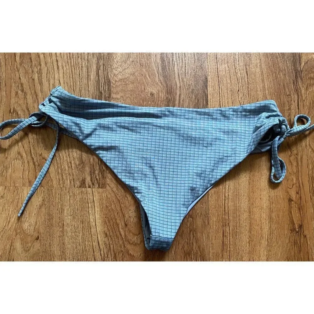 RVCA womens blue checkered bikini bottoms Medium‎